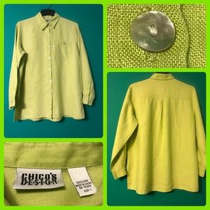 CHICO'S DESIGN LONG SLEEVES BLOUSE SIZE 1 ( NWOT)